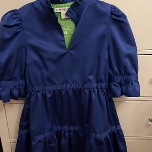 Sapphire blue Gretchen Scott dress with lime lining!